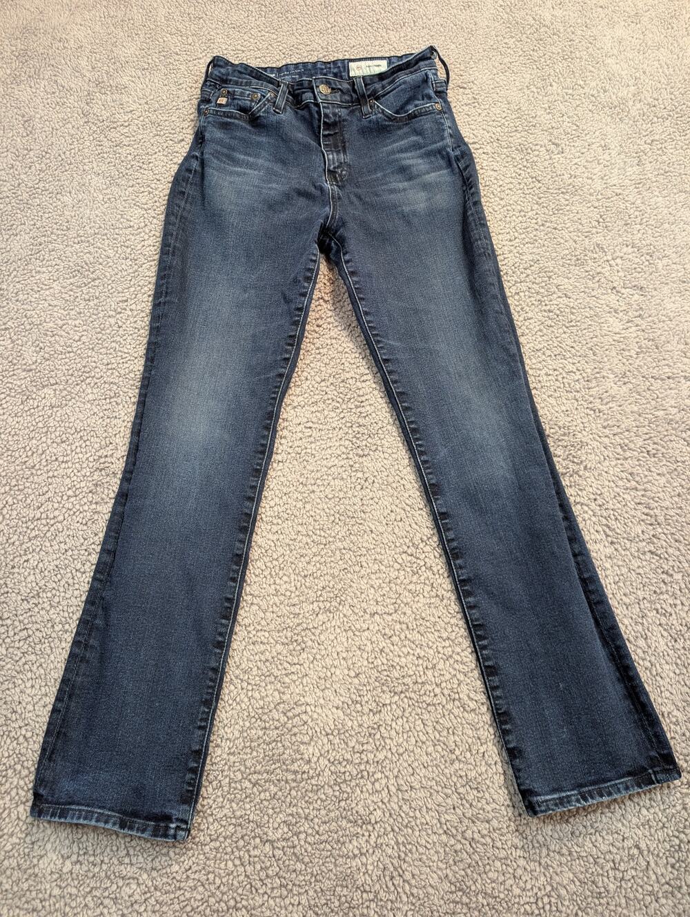 AG-ED Denim Jeans Women's 28 Dark Wash Mari High-Rise Slim Straight (0870)